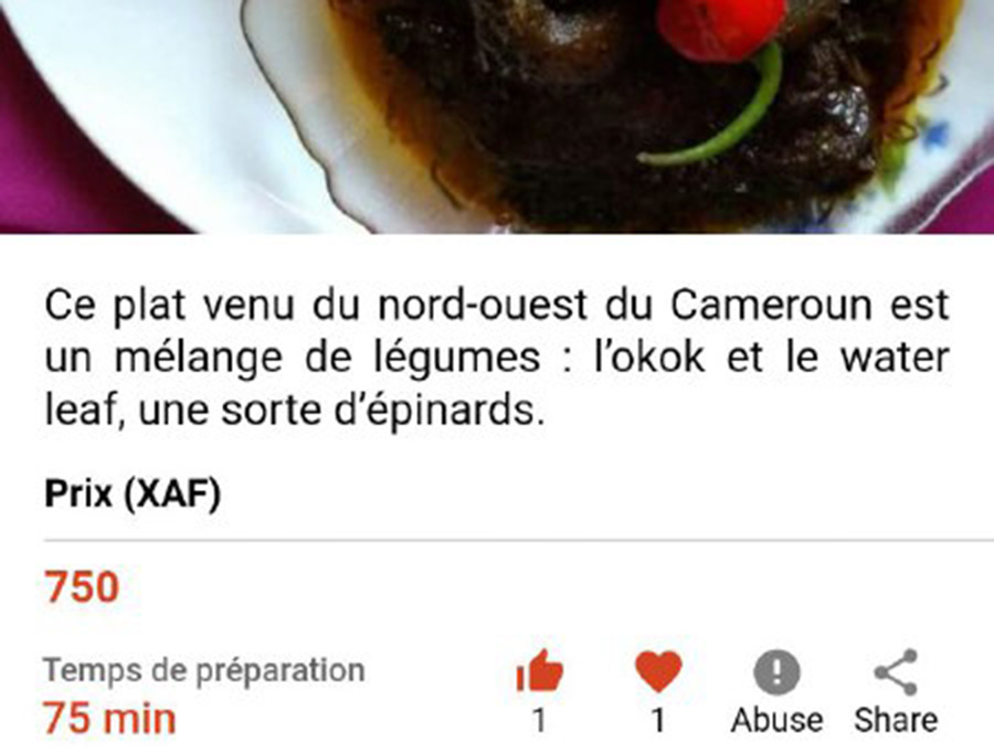 Pick'nTchop - Details of a meal